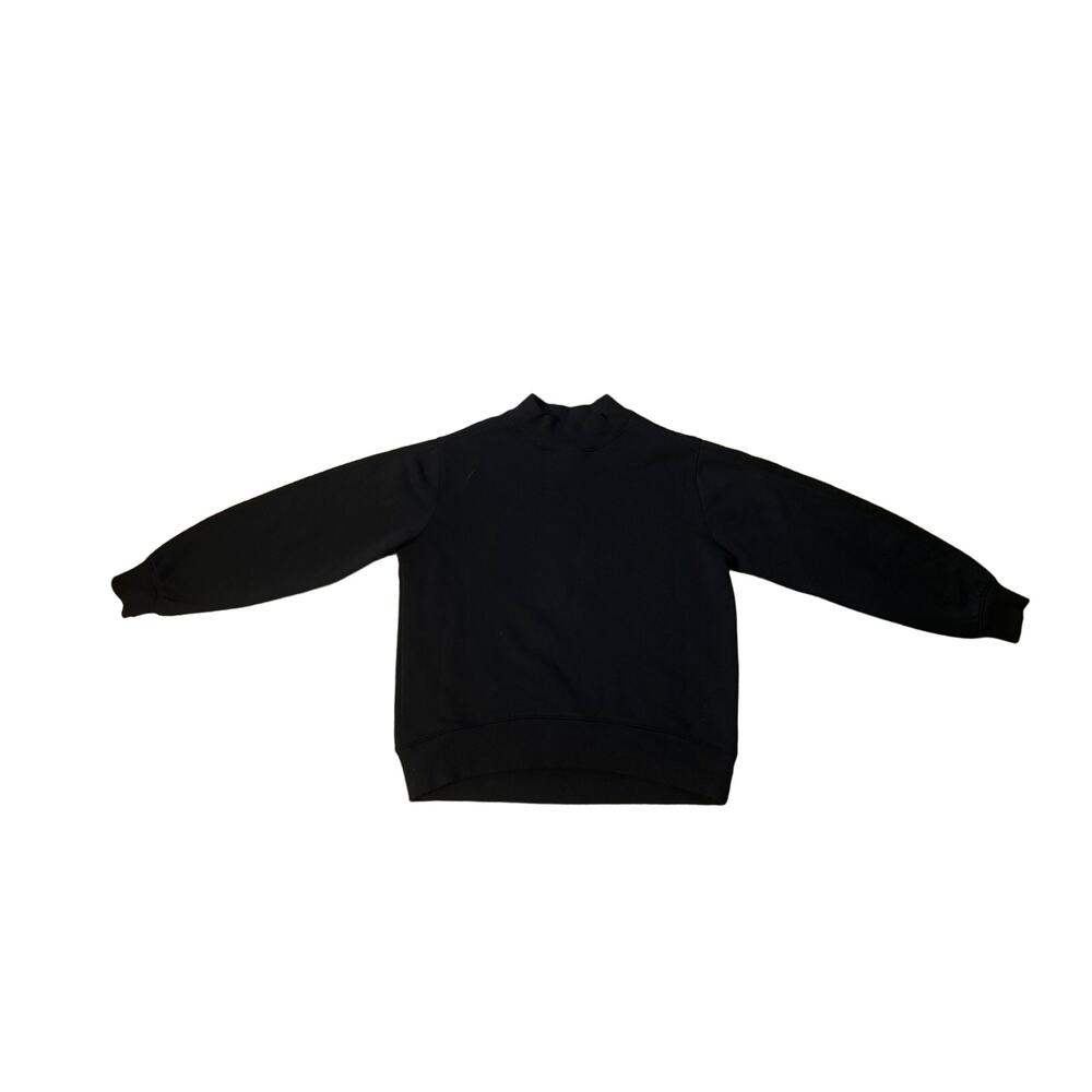 Women XXS Everlane Black Pullover ReNew Fleece Oversized Sweatshirt Long Slv